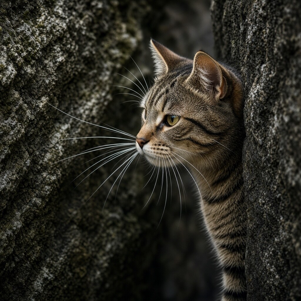 A cat’s whiskers are roughly as wide as its body