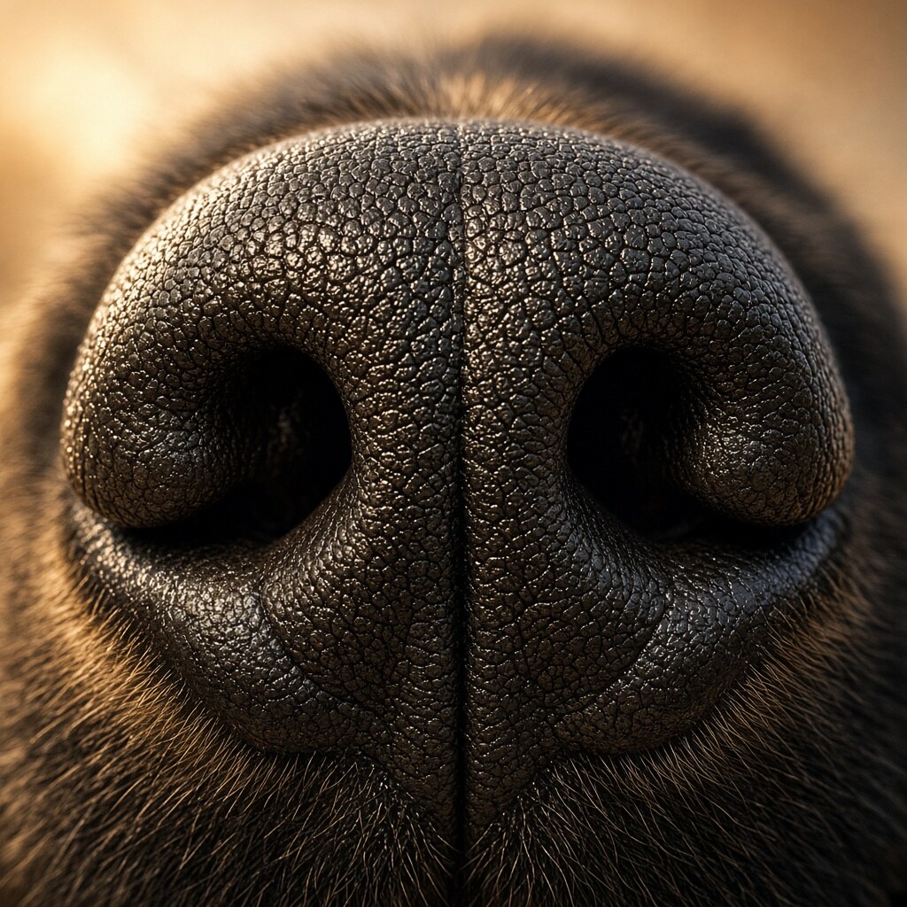 A dog’s nose print is unique — like a fingerprint