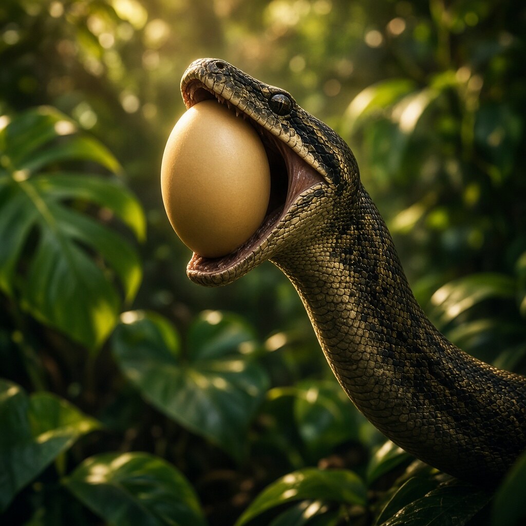 A snake can swallow prey larger than its head