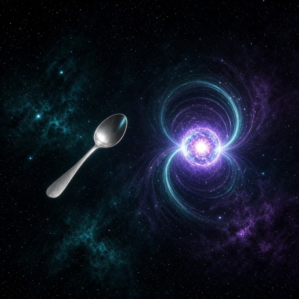 A teaspoon of a neutron star would weigh about 6 billion tons