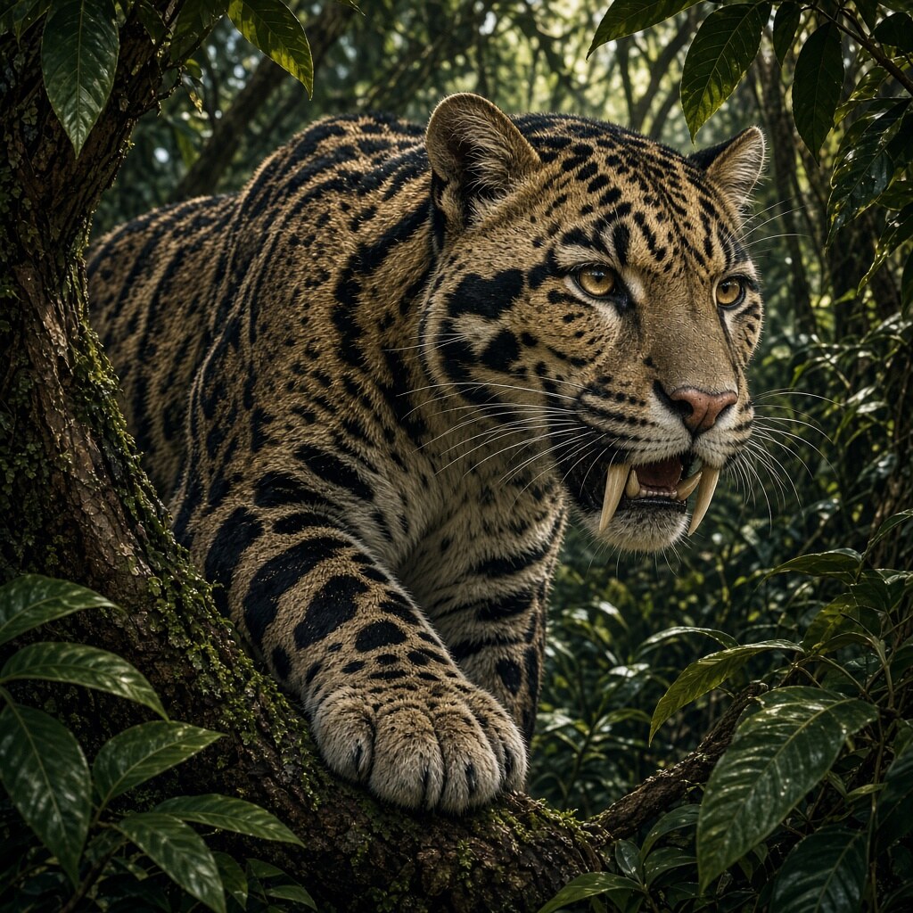 Clouded leopards have the longest canine teeth relative to skull size of any living cat