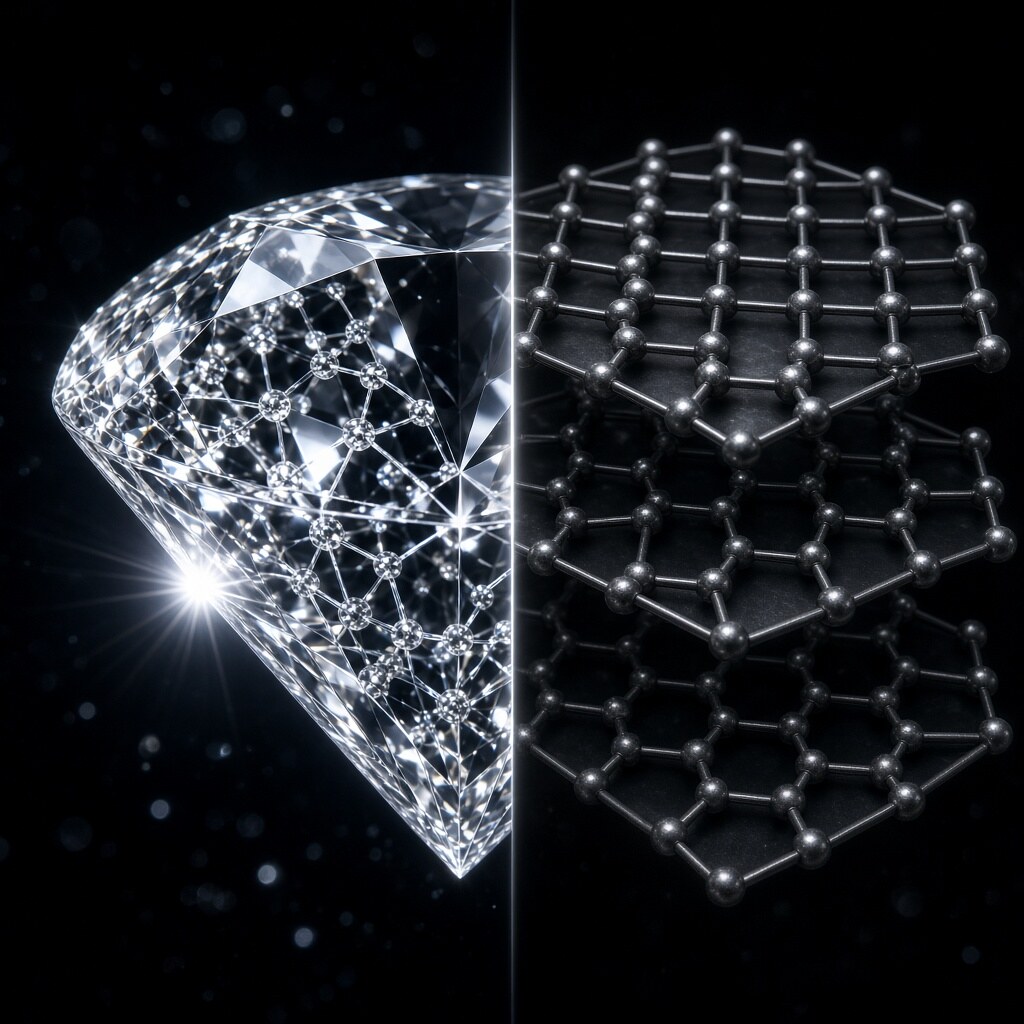 Diamond and graphite are both pure carbon