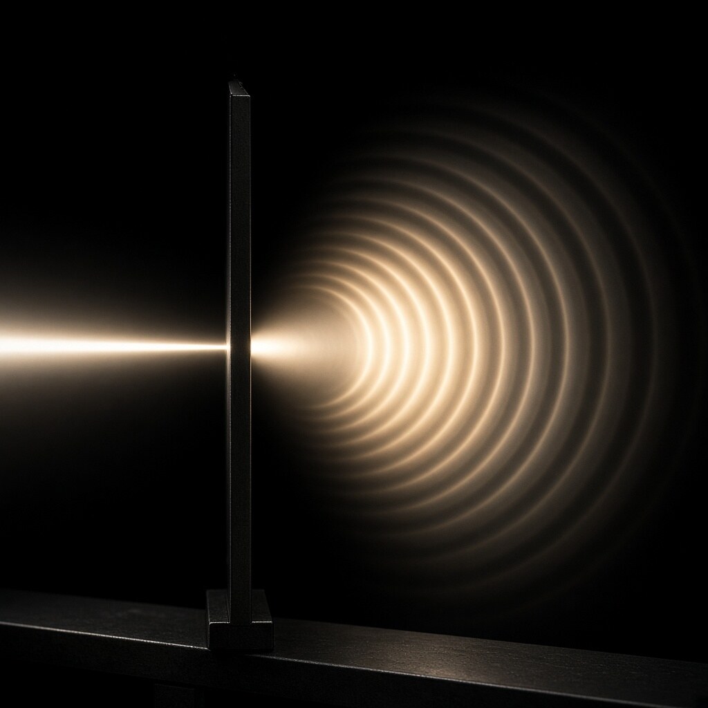 Diffraction lets light bend around edges