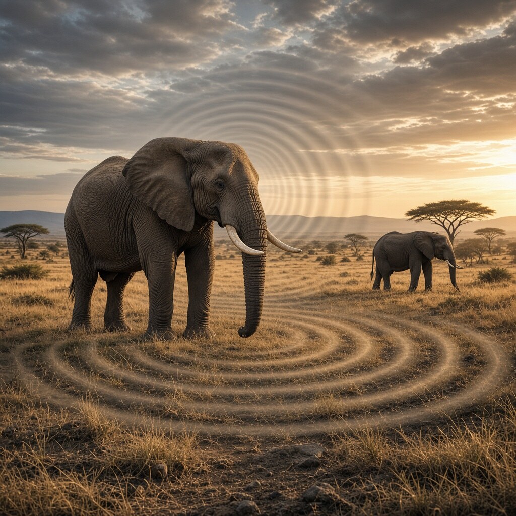 Elephants communicate with infrasound below human hearing