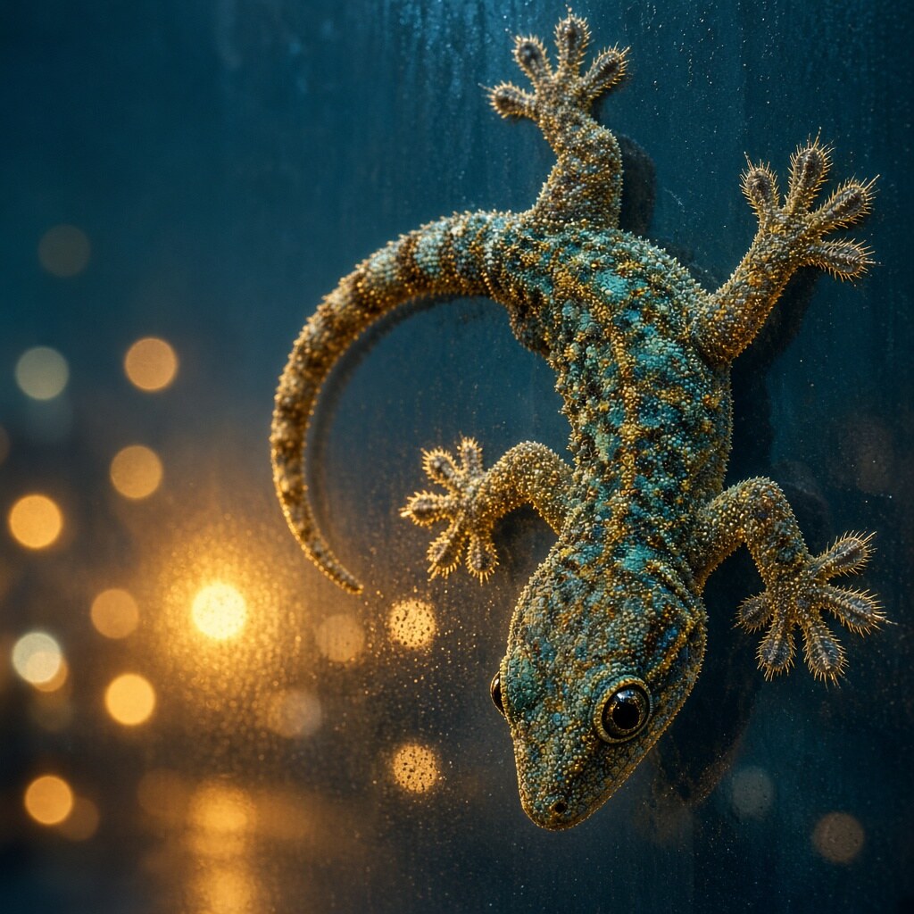 Geckos can climb glass using microscopic hair-like setae