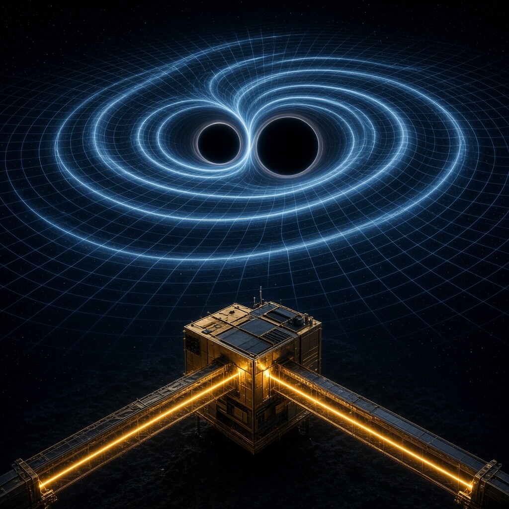 Gravitational waves stretch space by tiny amounts