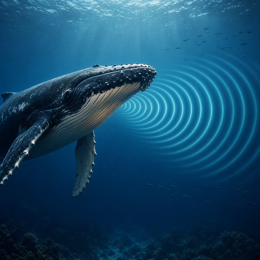 Humpback whale songs can travel for many kilometers underwater