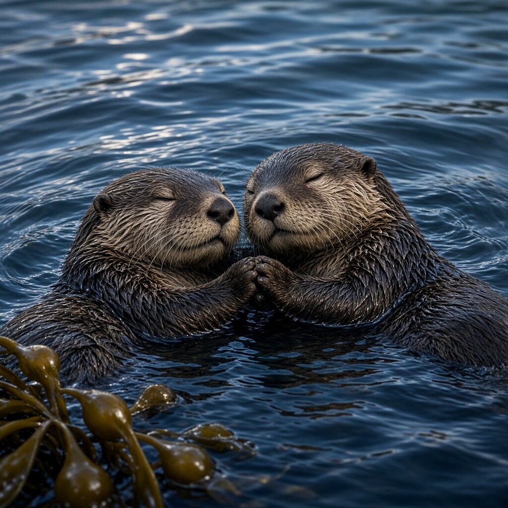 Otters hold hands while sleeping so they don’t drift apart