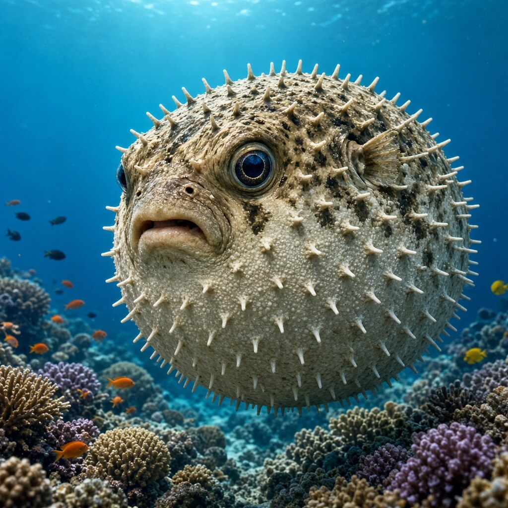 Pufferfish can inflate to several times their size