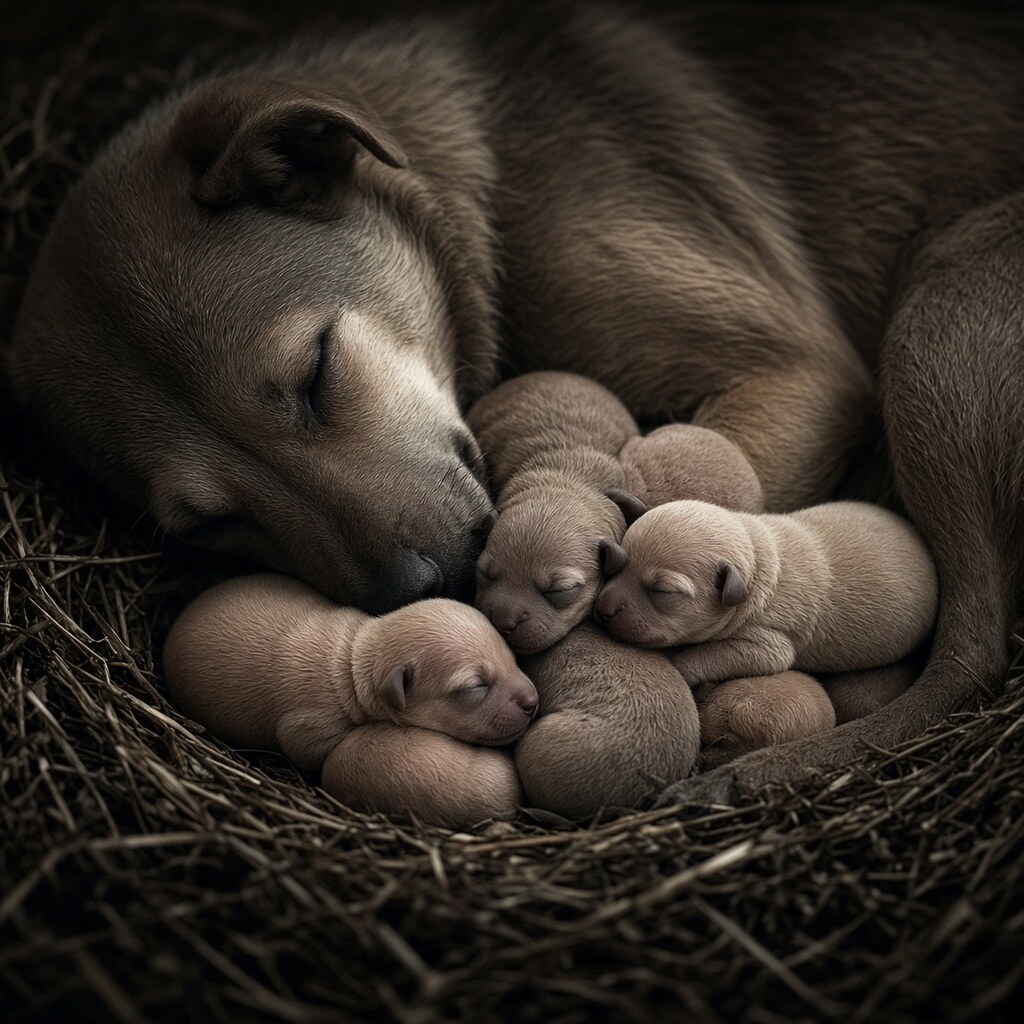 Puppies are born deaf and blind