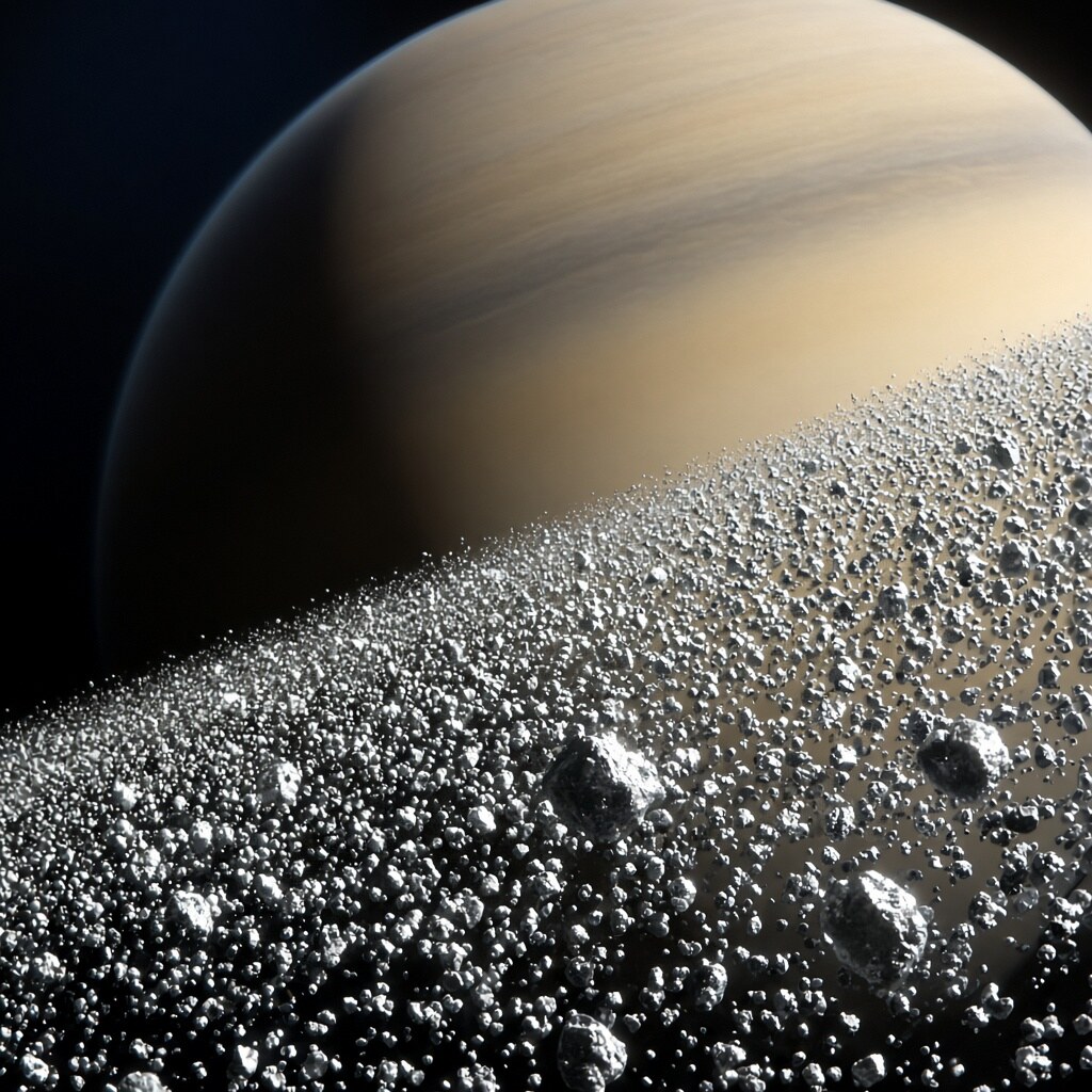 Saturn’s rings are made mostly of ice and rock