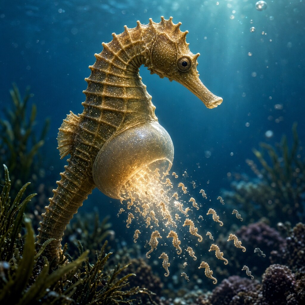 Seahorses are the only animals where males give birth