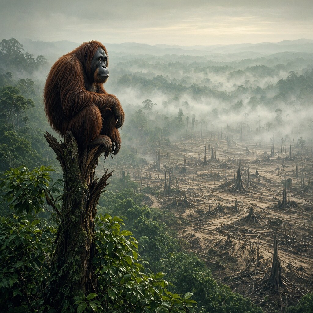 Sumatran orangutans have lost most of their forest habitat