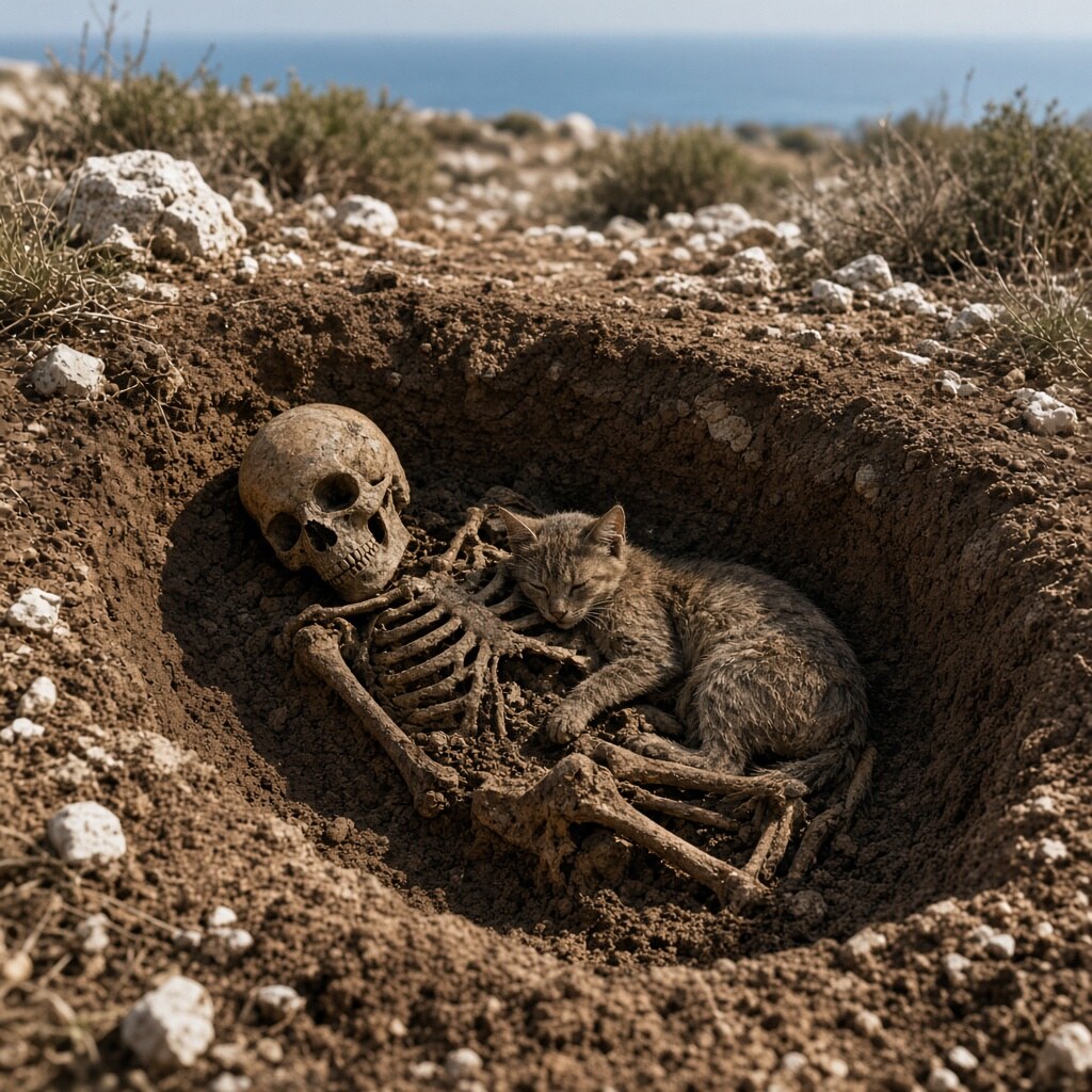 The oldest known pet cat burial dates back about 9,500 years