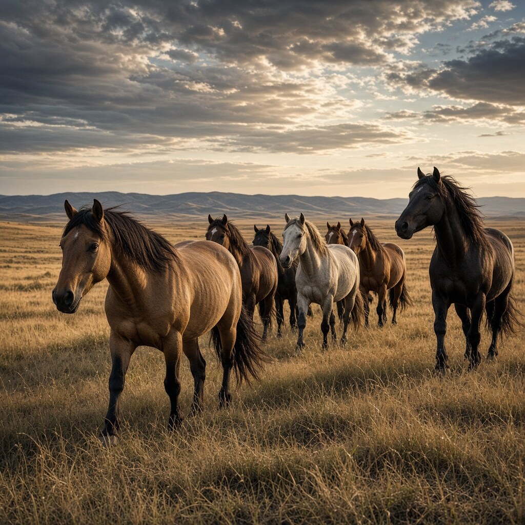Wild horses organize into bands led by a mare